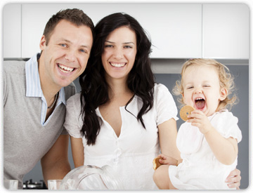 A happy family at home